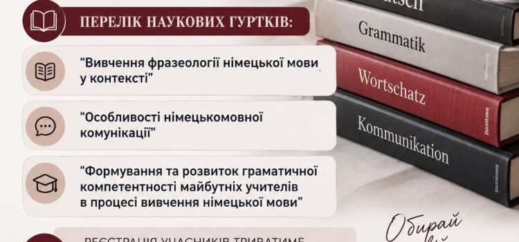 Реєстрація учасників наукових гуртків кафедри німецької мови
